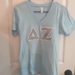 Gorgeous DZ Delta Zeta V-neck glitter stitched